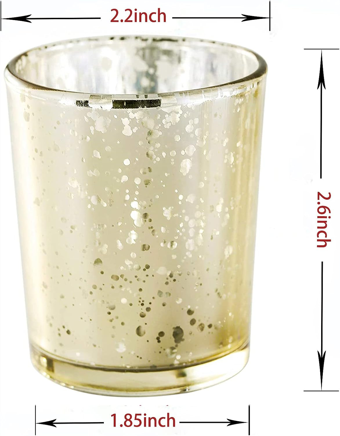 Gold Mercury Glass Votive Candle Holders Set of 12 for Wedding Table Centerpiece, Decorative Tea Light Holders for Birthday Party Home Decoration