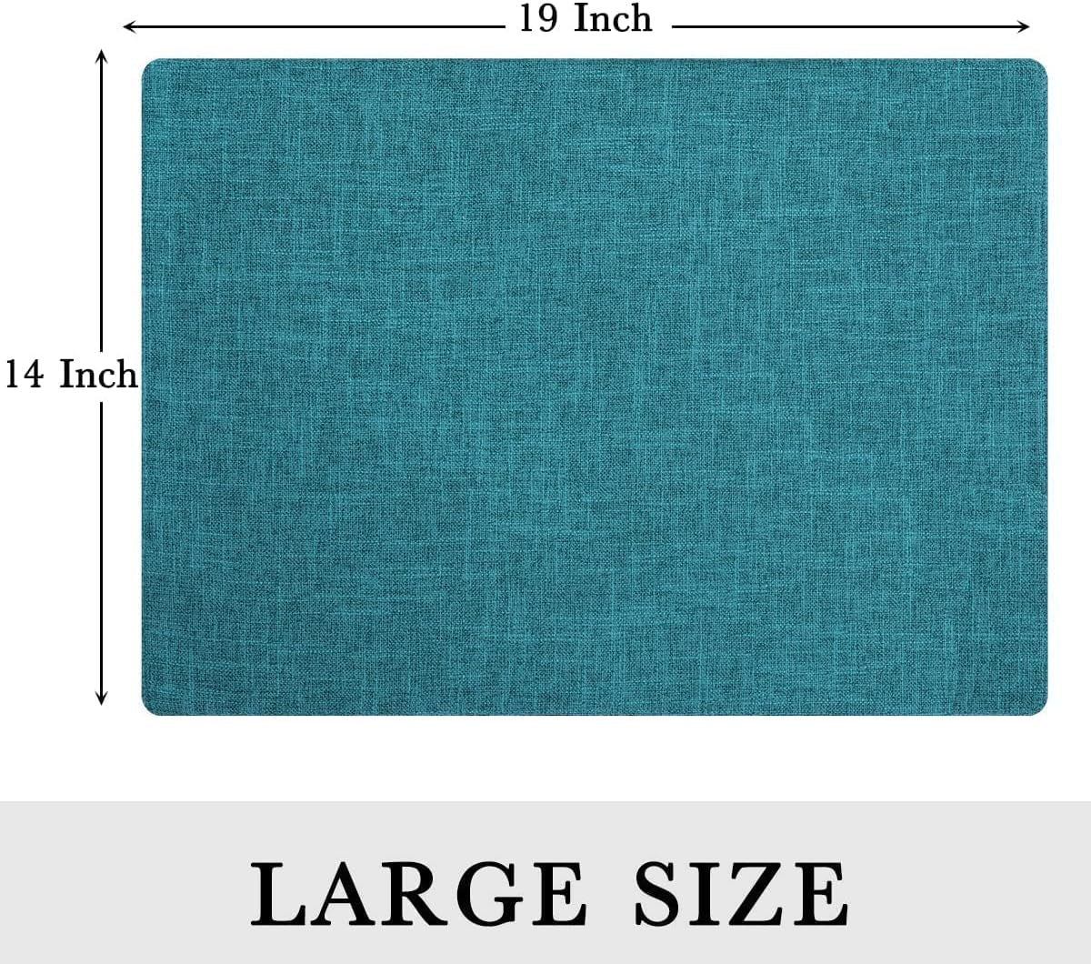 Teal Cloth Easter Placemats Set of 6 – Cotton Linen Blend Washable Spring Dining Table Mats for Easter, Indoors & Outdoors, Easy to Clean, 13 X 19 Inch