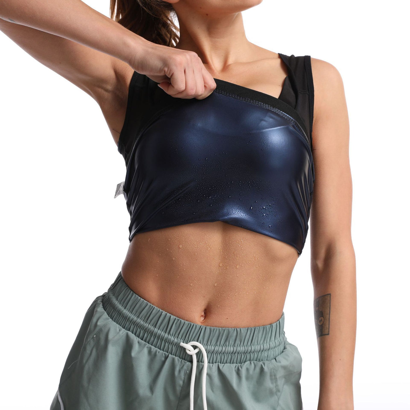 Body sculpting sweat suit, belly fitness sweating vest