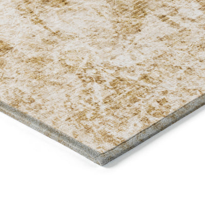 5' X 8' Cream and Gold Abstract Washable Non Skid Indoor Outdoor Area Rug-6