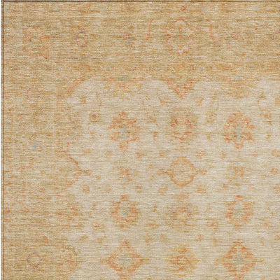 8' X 10' Beige And Rust Floral Medallion Washable Indoor Outdoor Area Rug-4
