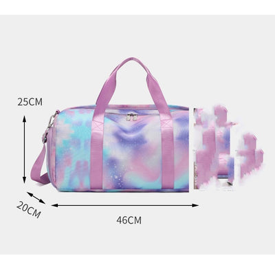 Large Capacity Waterproof Graffiti Printing Sport Fitness Bag