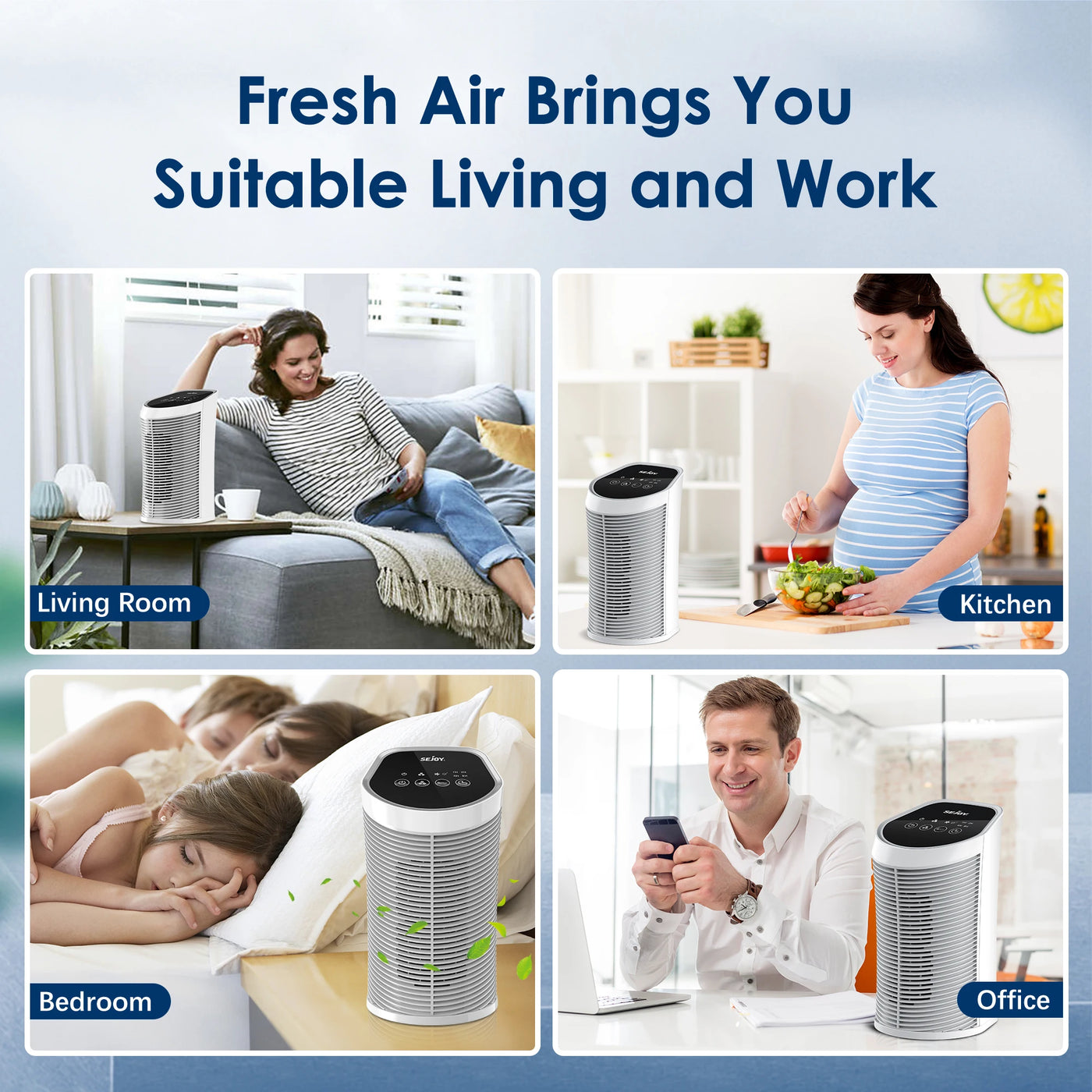 PureAir HEPA Air Purifier– Compact Air Cleaner for Bedrooms, Living Rooms & Offices