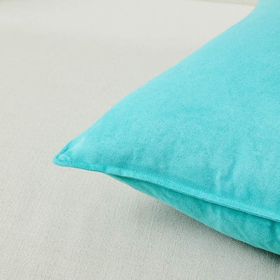 2 Packs Premium Faux Suede Decorative Throw Pillow Covers, Super Soft Square Pillow Case,Solid Cushion Cover for Couch/Sofa/Bedroom (18" X 18", Set of 2, Turquoise)