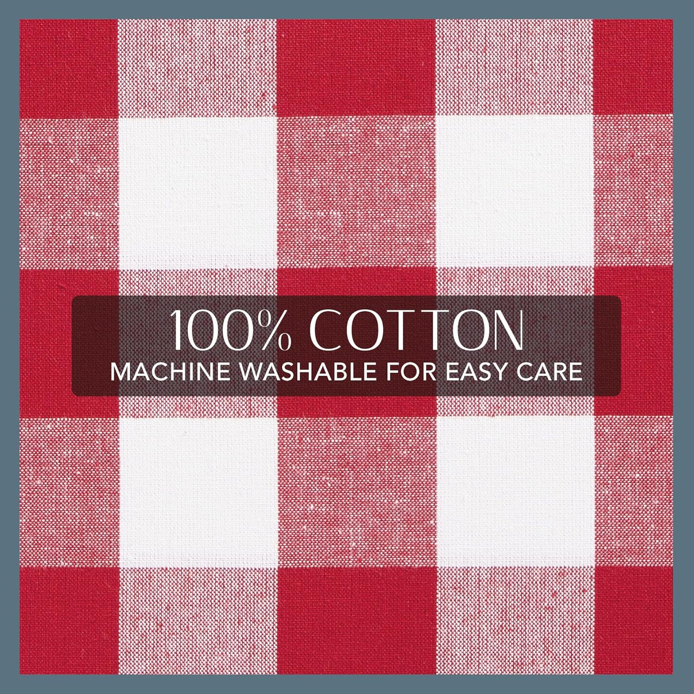 Home Fashions Farmhouse Living Buffalo-Check Tier Curtain Set for Bathroom or Kitchen Curtains, 30" X 24"(Set of 2 Tiers), Red/White