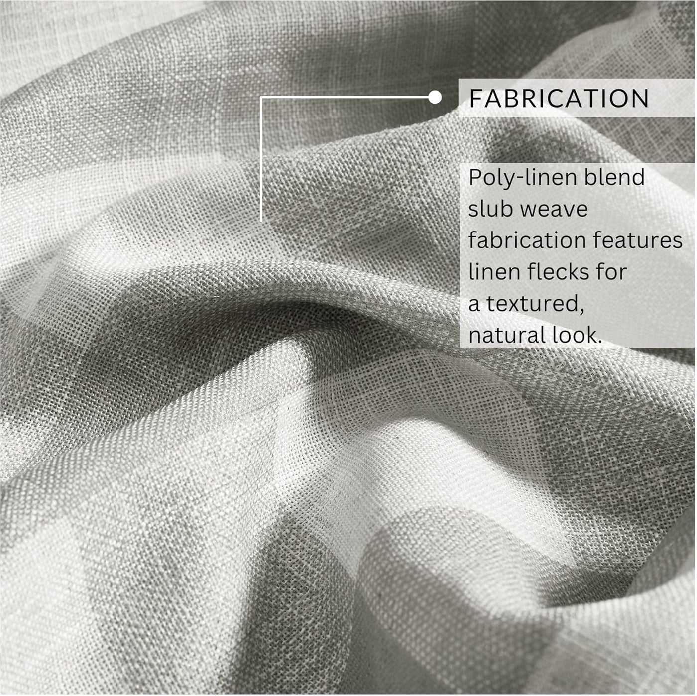 Home Fashions Farmhouse Living Grainger Buffalo-Check Blackout Window Curtain, Living Room and Bedroom Drape with Rod Pocket Tabs, 52" X 84", Grey, 1 Panel