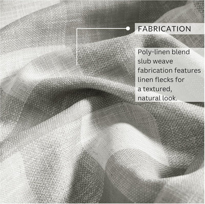 Home Fashions Farmhouse Living Grainger Buffalo-Check Blackout Window Curtain, Living Room and Bedroom Drape with Rod Pocket Tabs, 52" X 84", Grey, 1 Panel