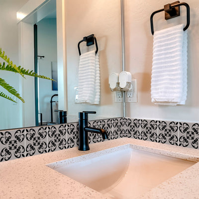 Gray and Black pattern dark Backsplash for background renovation Tiles Model - SB29-3